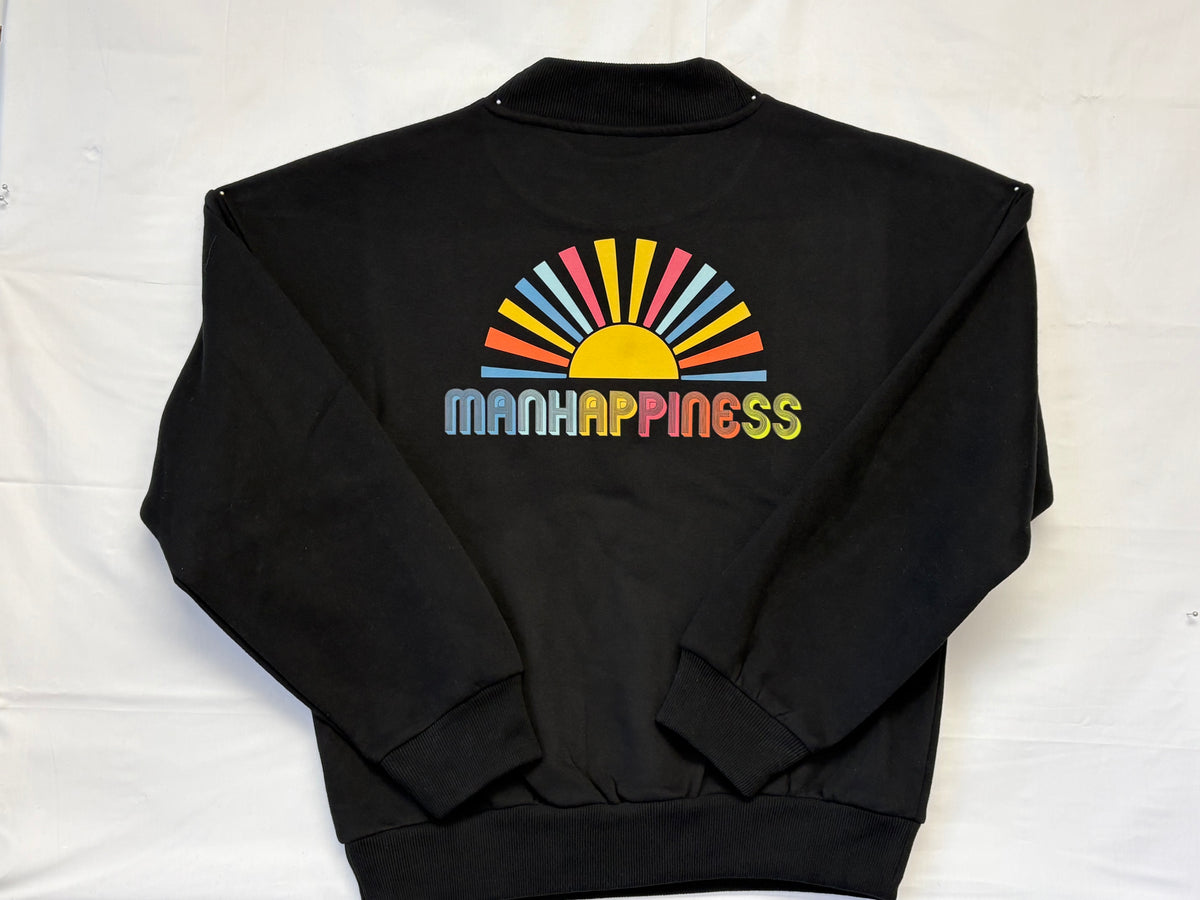 Manhappiness Mock Neck Crewneck Pull Over