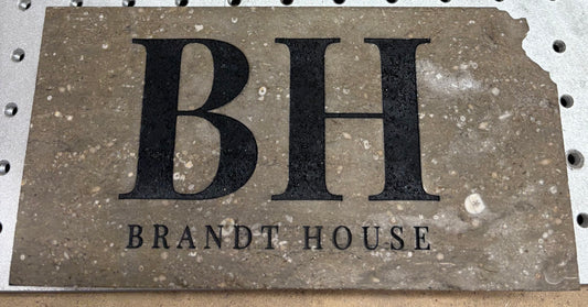 Custom Engraved Kansas Shaped Lime Stone
