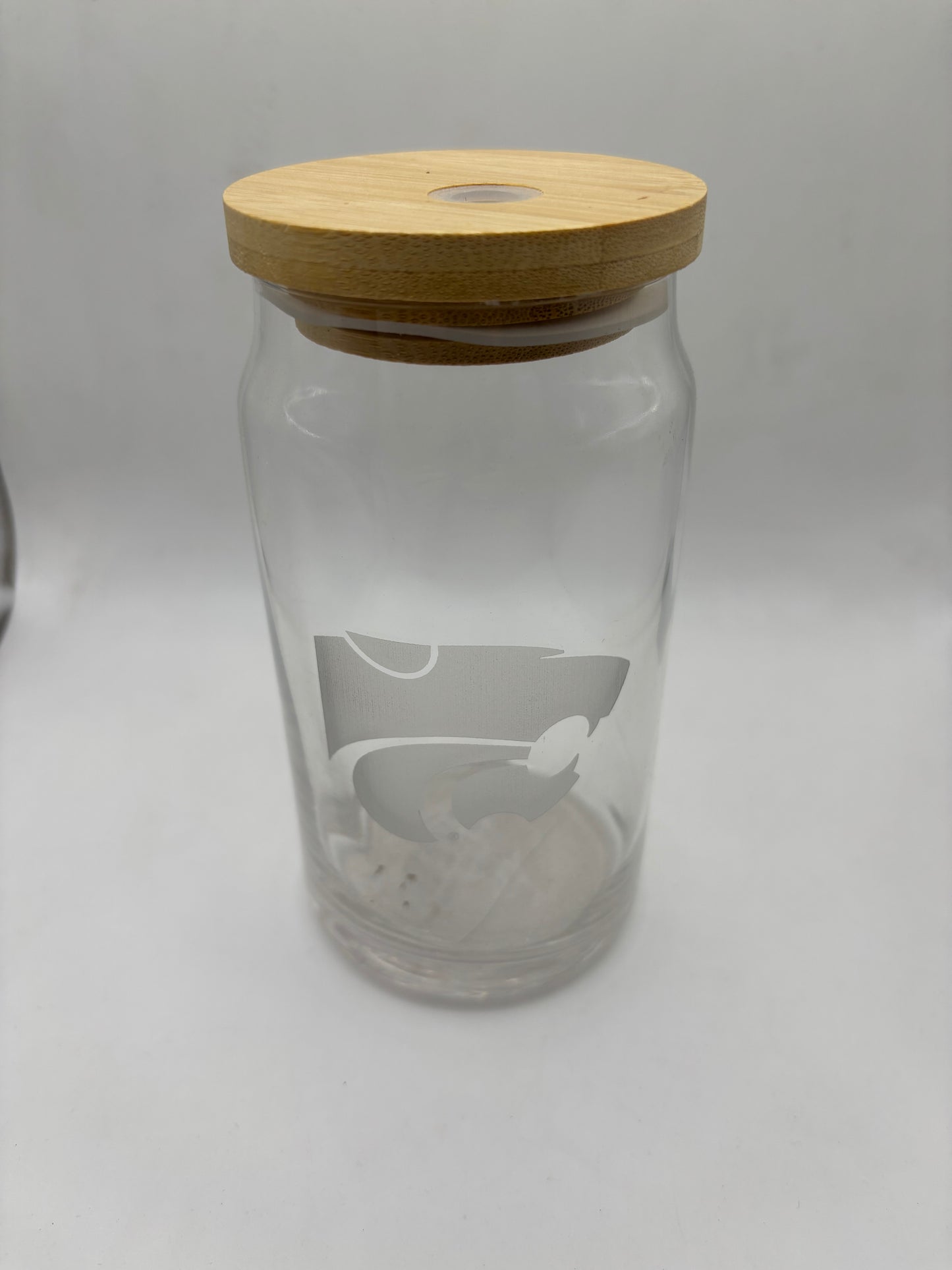 K-State Power Cat on Rolled lip 16oz Glass