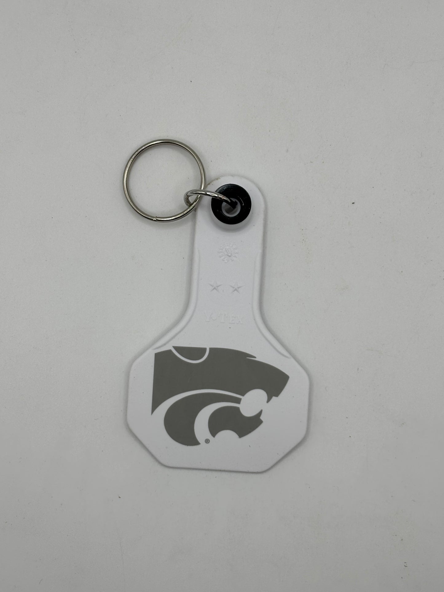 K- State Ear Tag Key Chain