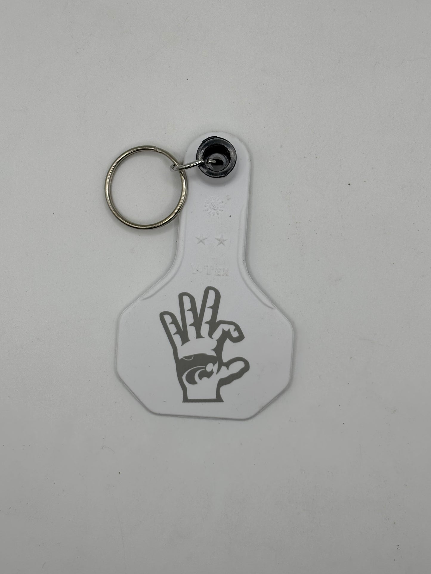 K- State Ear Tag Key Chain