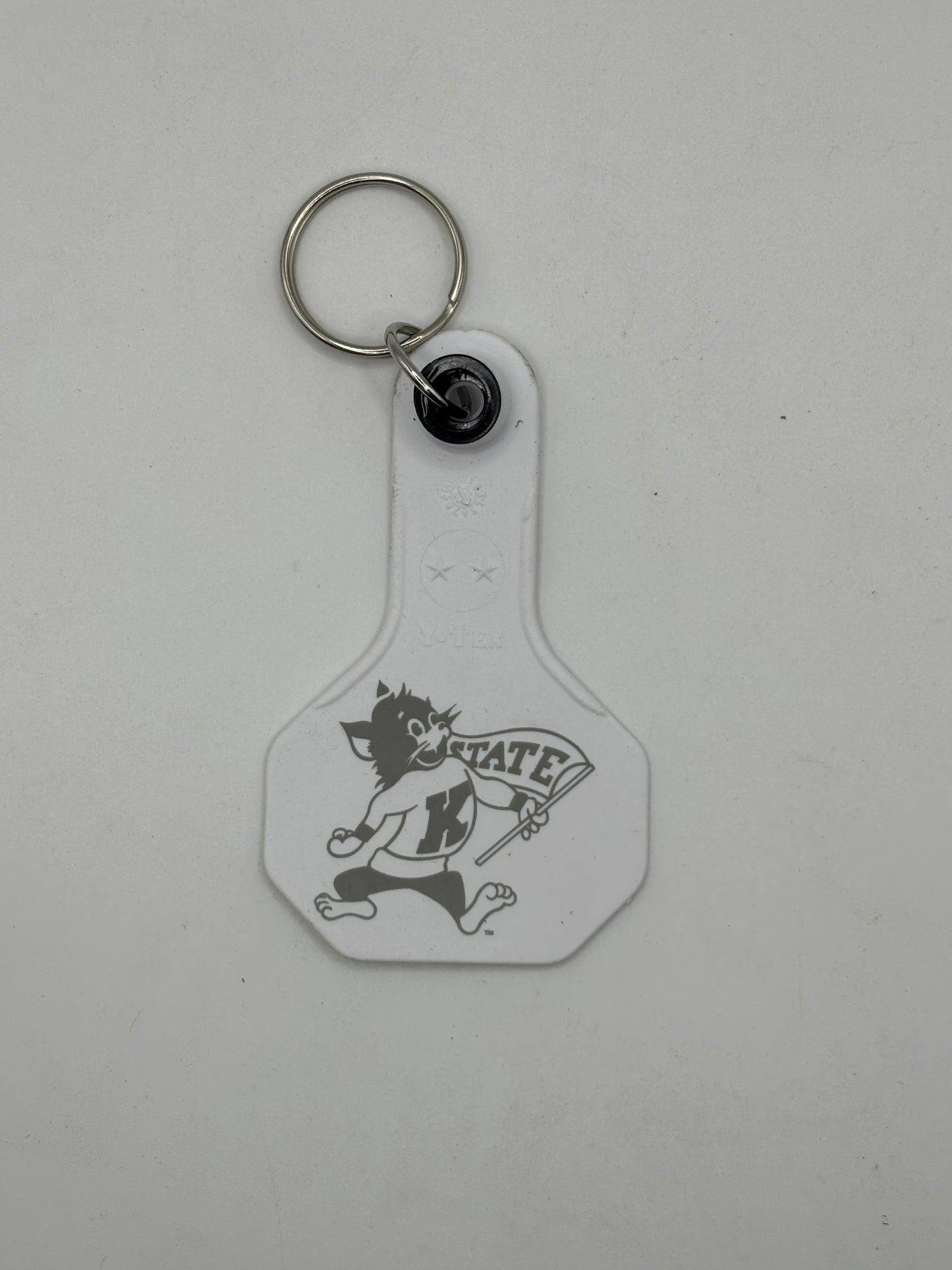 K- State Ear Tag Key Chain