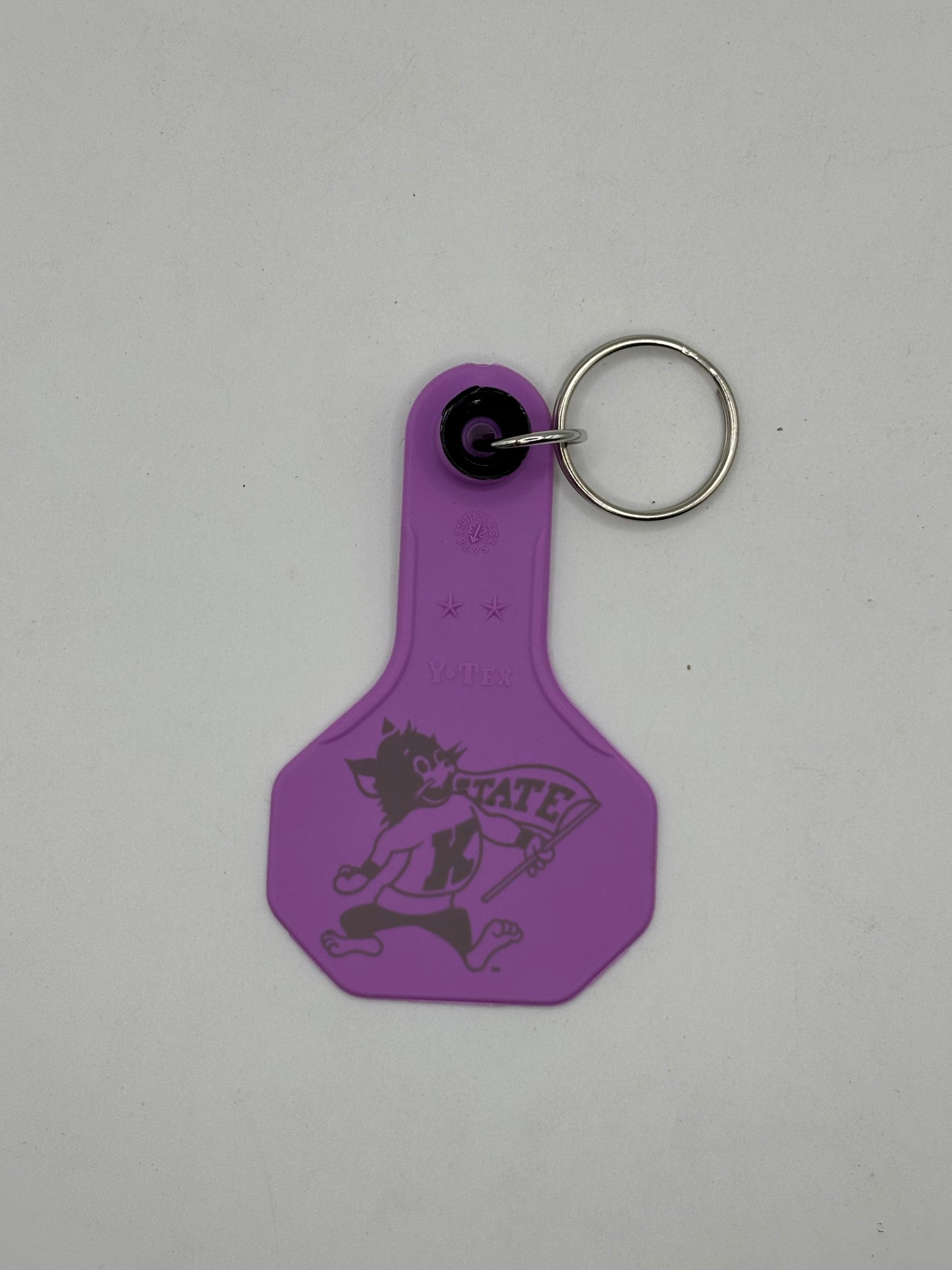K- State Ear Tag Key Chain