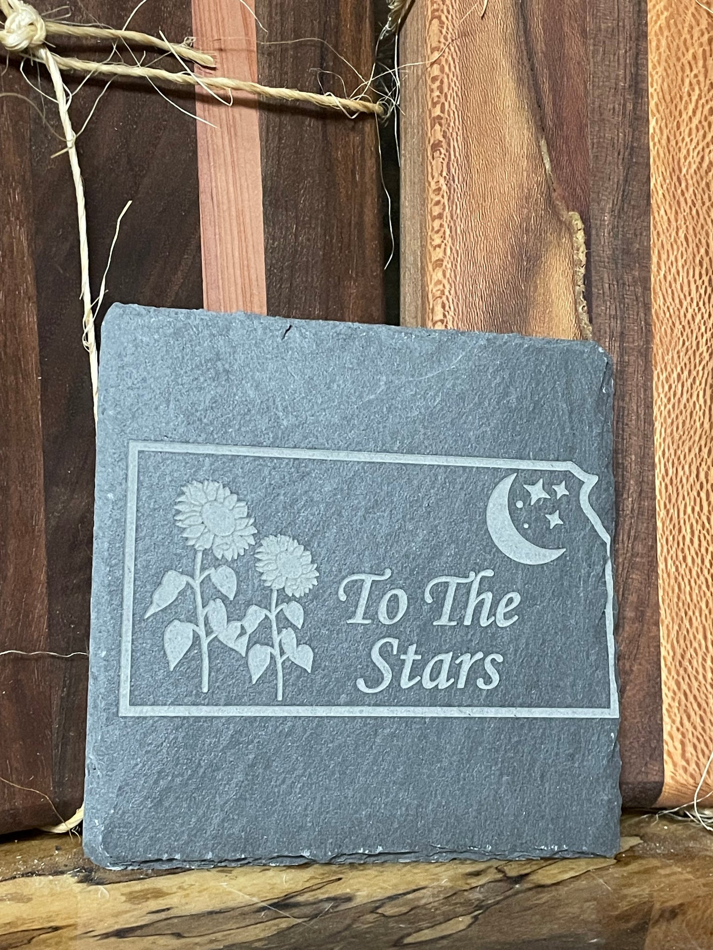 Kansas Outline "To The Stars" Coasters (Set of 4)