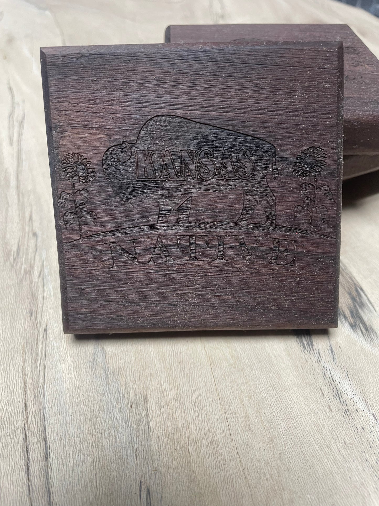 Kansas Native Wood Coasters (Set of 4)