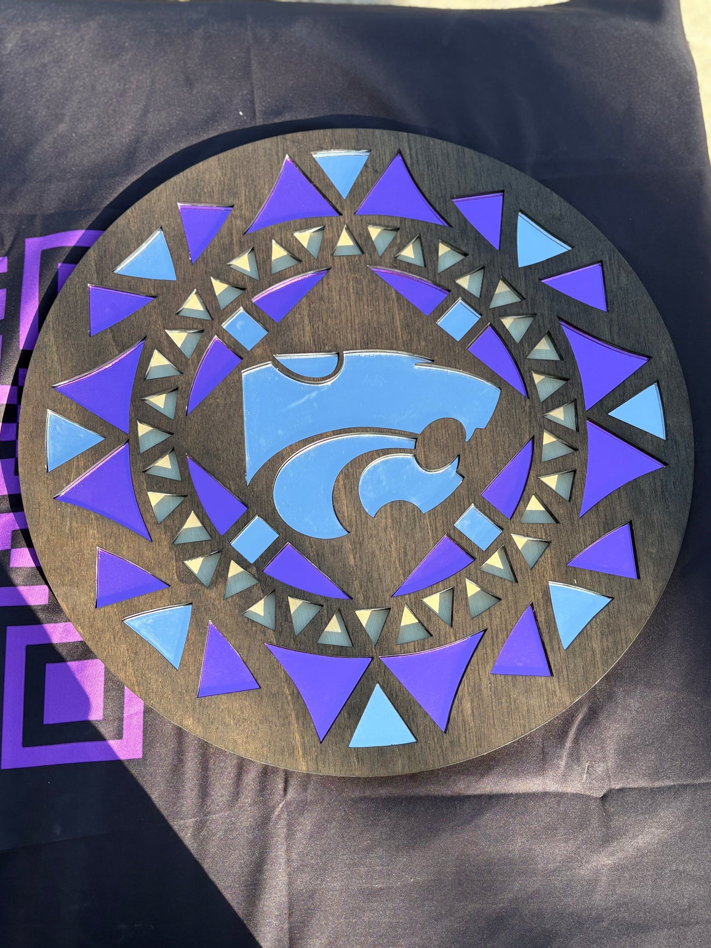 K-State Powercat Wood Wall Decor with Acrylic Inlay