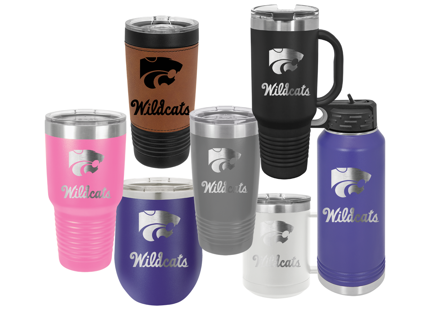 Wildcats with Power Cat insulated Drinkware - Official Affinity Licensed Product - K-State