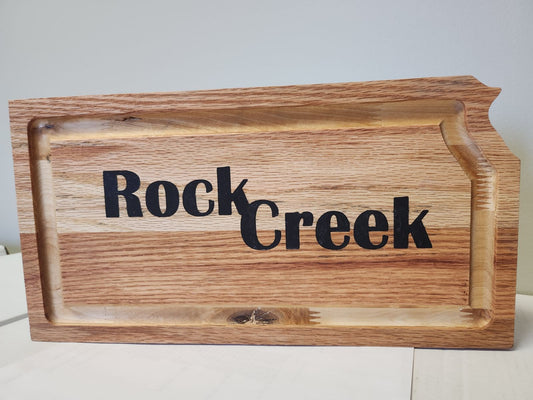 Customizable Kansas Shaped Oak Cutting Board