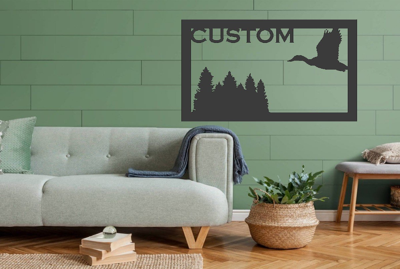 Metal Forest and Duck Sign