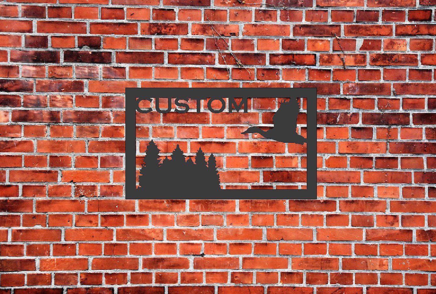 Metal Forest and Duck Sign