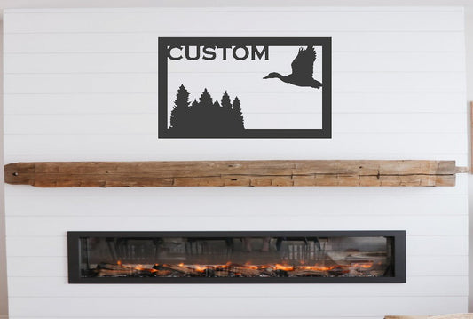 Metal Forest and Duck Sign