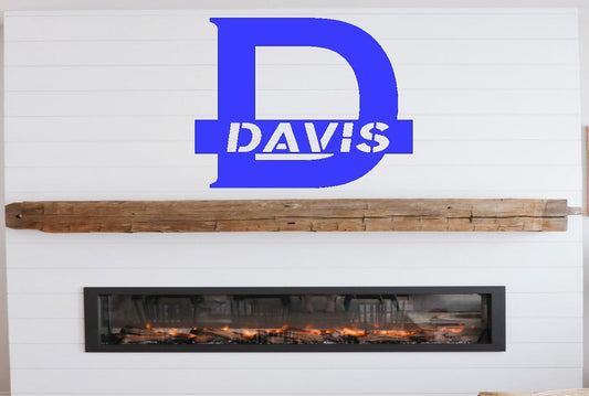 Last Name Sign with Single Giant Letter
