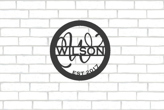 Round Split Monogram with EST Date