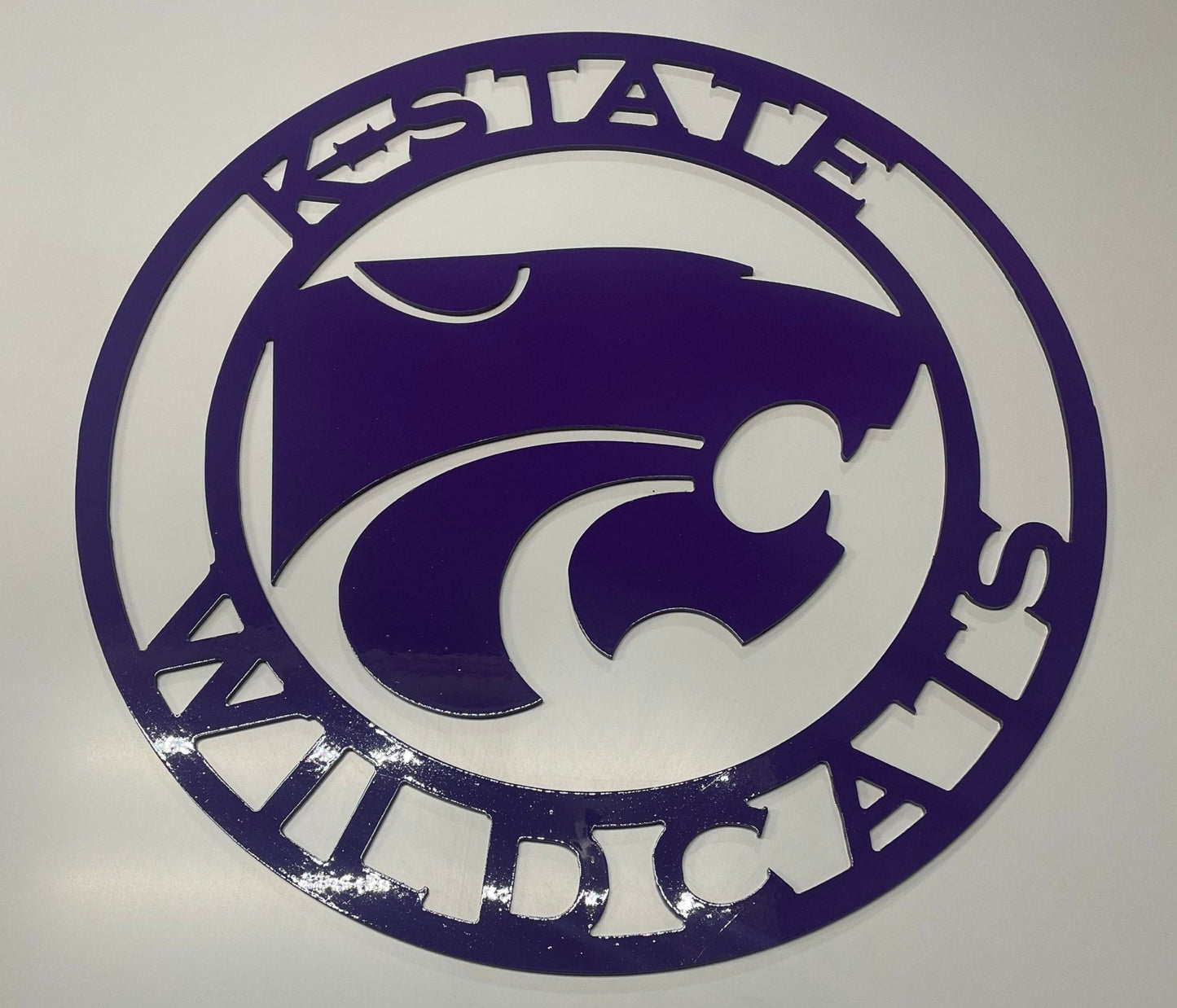 K-State Power Cat Circle Metal Sign