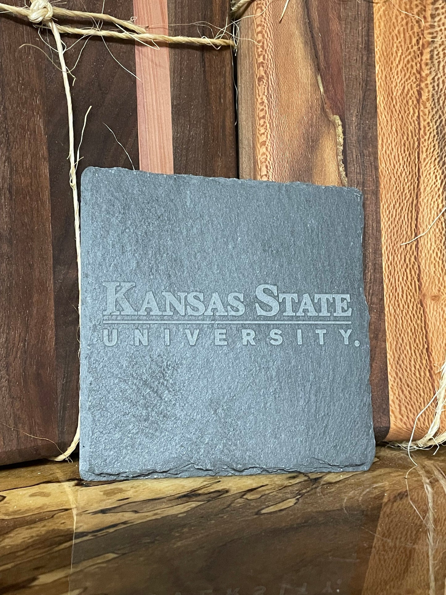 KSU Line Four pack of slate coasters