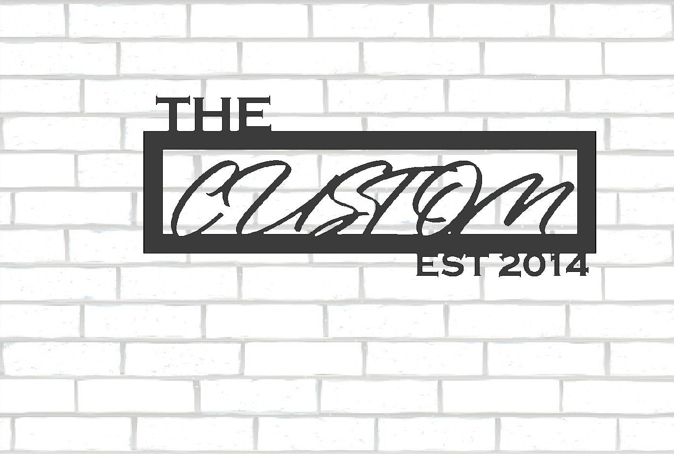 Script Font Name Framed with EST