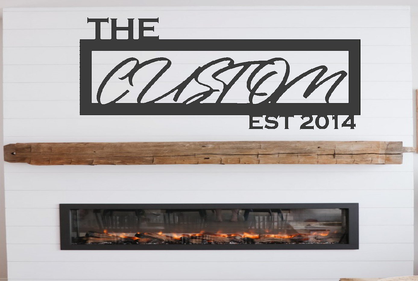 Script Font Name Framed with EST