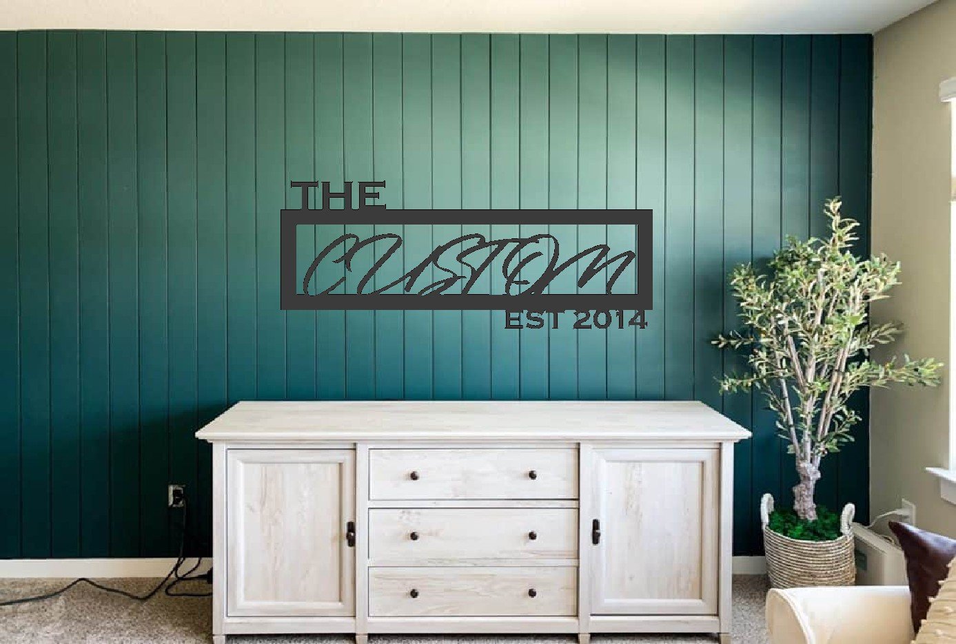 Script Font Name Framed with EST