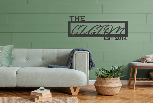 Script Font Name Framed with EST