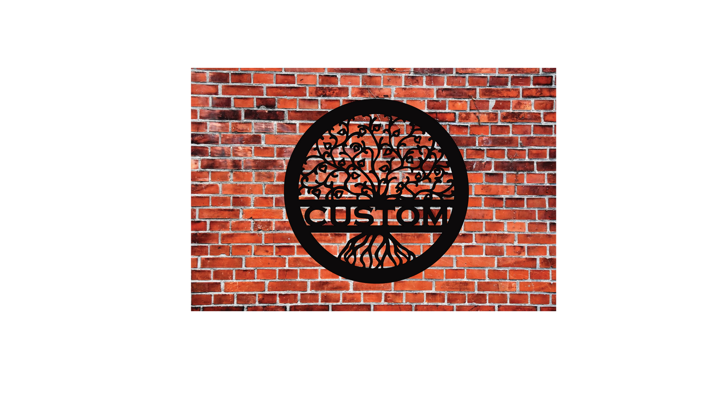 Tree of Life with Hearts Metal Sign