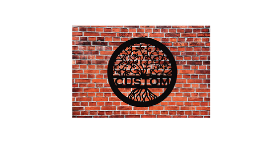 Tree of Life with Hearts Metal Sign