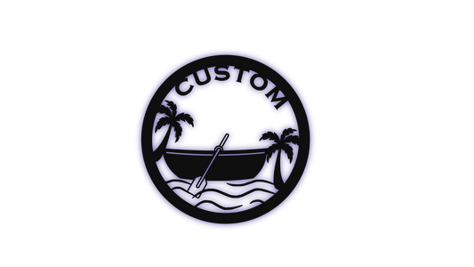 Paddle Boat on Water LED Metal Sign