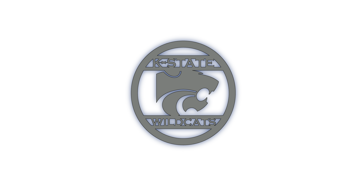 K-State Power Cat Line Wording LED Metal Sign