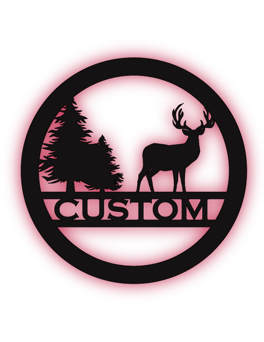 Deer and Forest Custom LED Sign