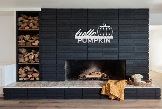 Hello Pumpkin Metal Sign