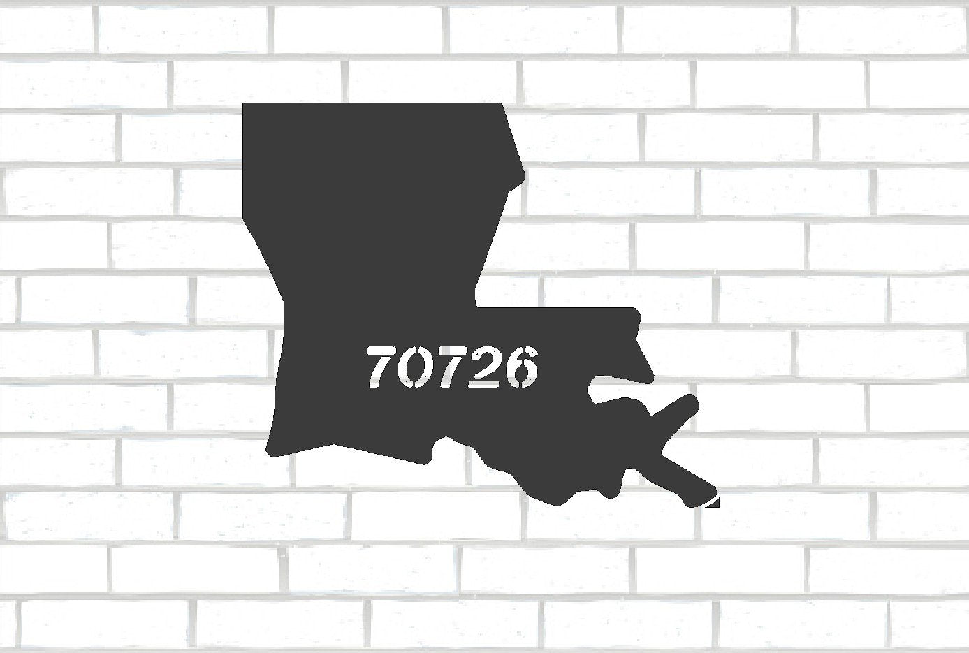 Personalized Metal State Outline With Zip code