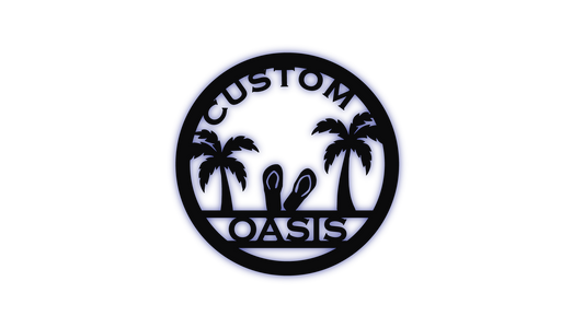 Oasis On The Beach LED Metal Sign