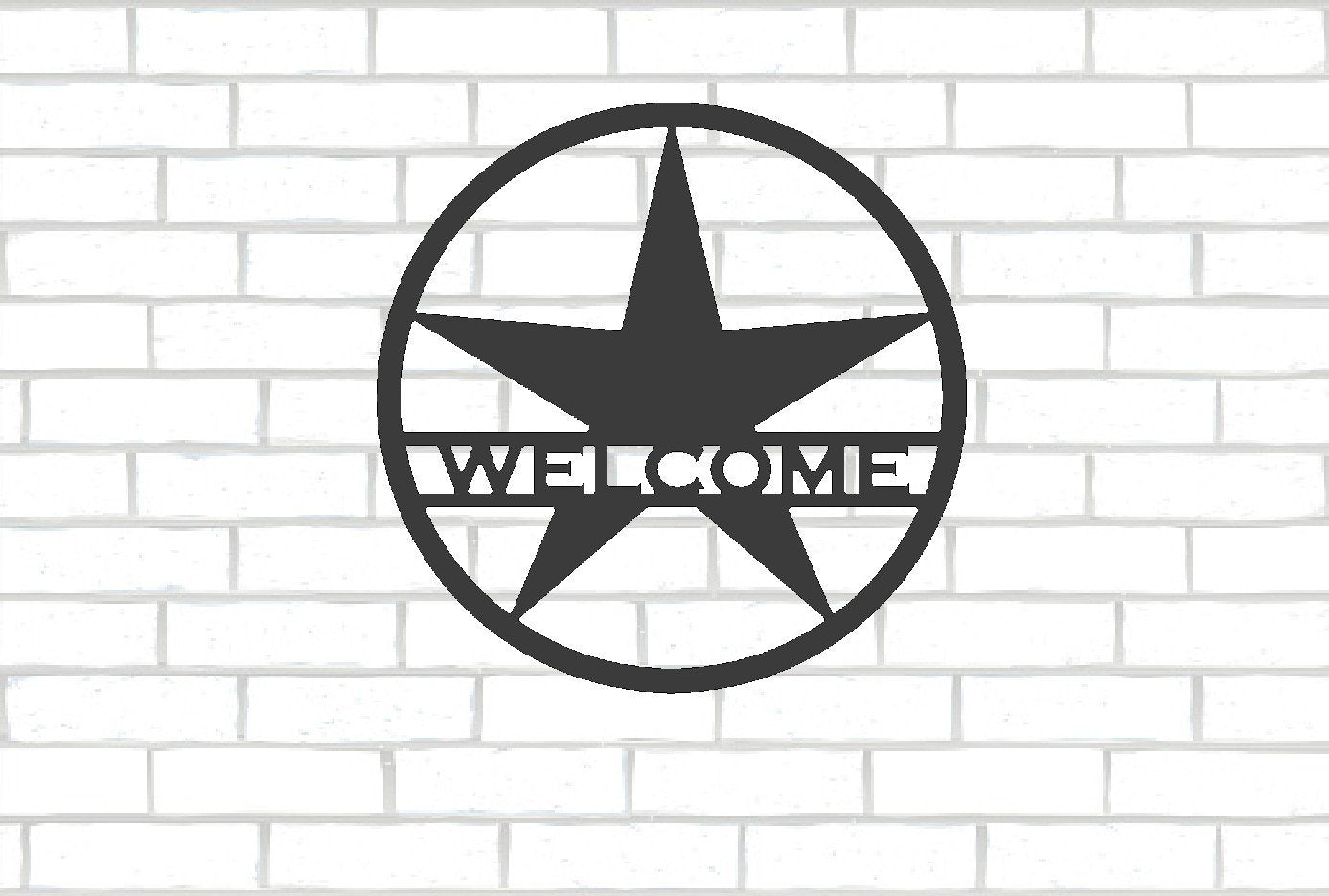 Solid Star Welcome Metal Sign
