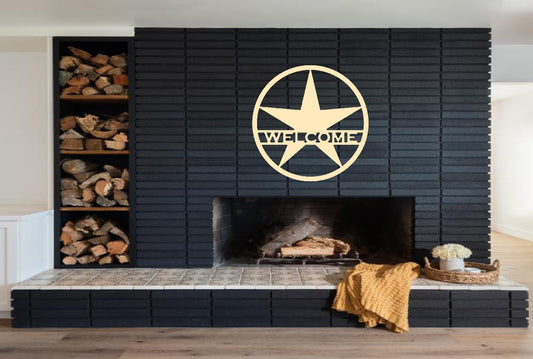 Solid Star Welcome Metal Sign