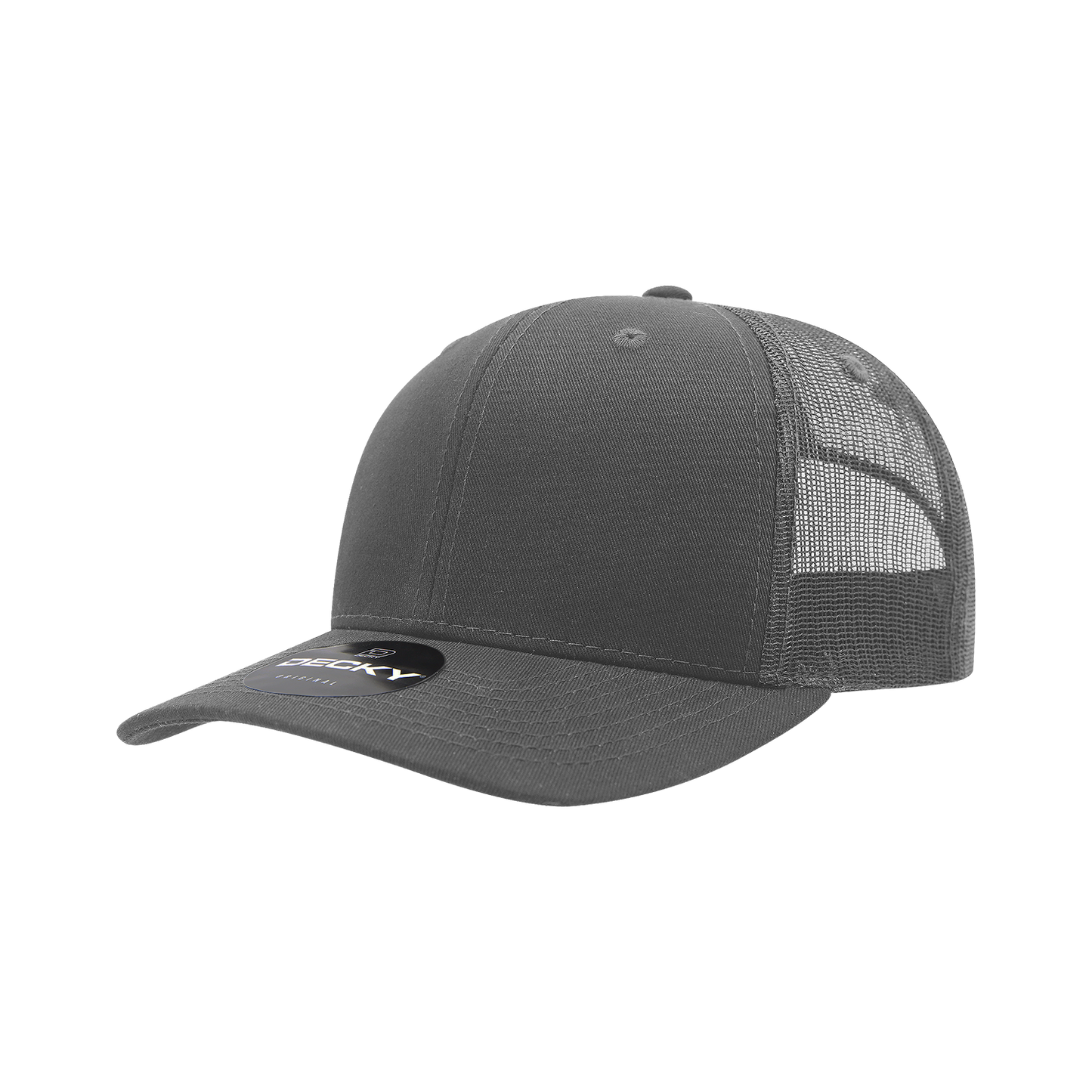 6 Panel Mid Profile Structured Cotton Blend Trucker