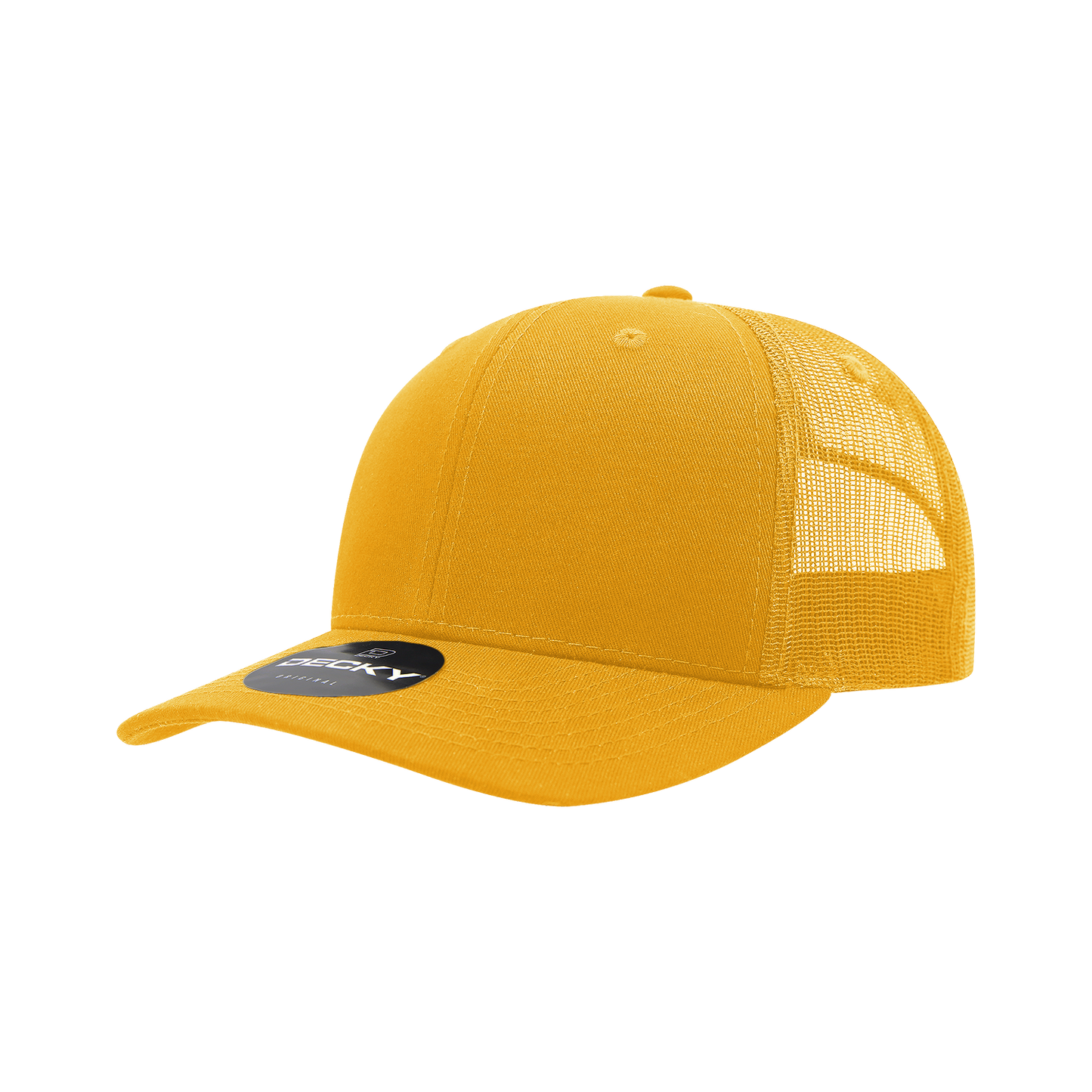 6 Panel Mid Profile Structured Cotton Blend Trucker