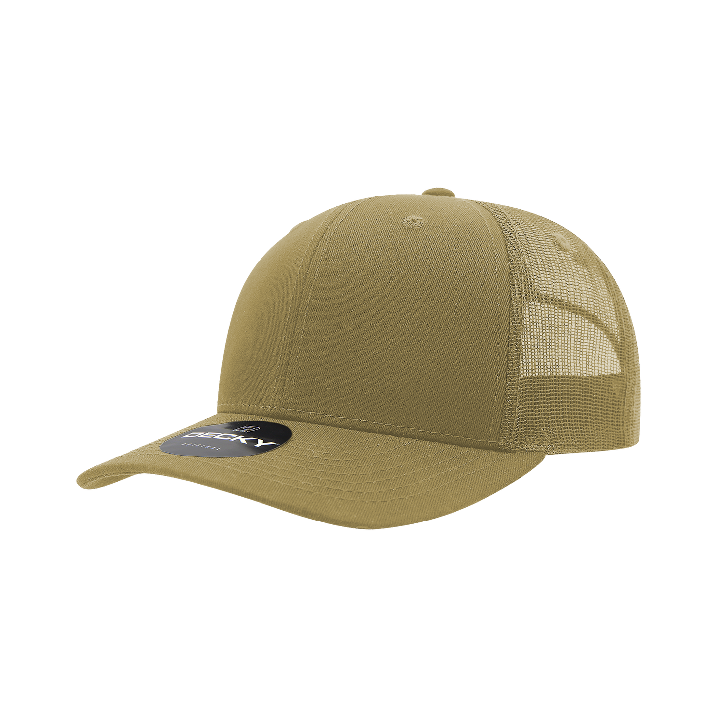 6 Panel Mid Profile Structured Cotton Blend Trucker