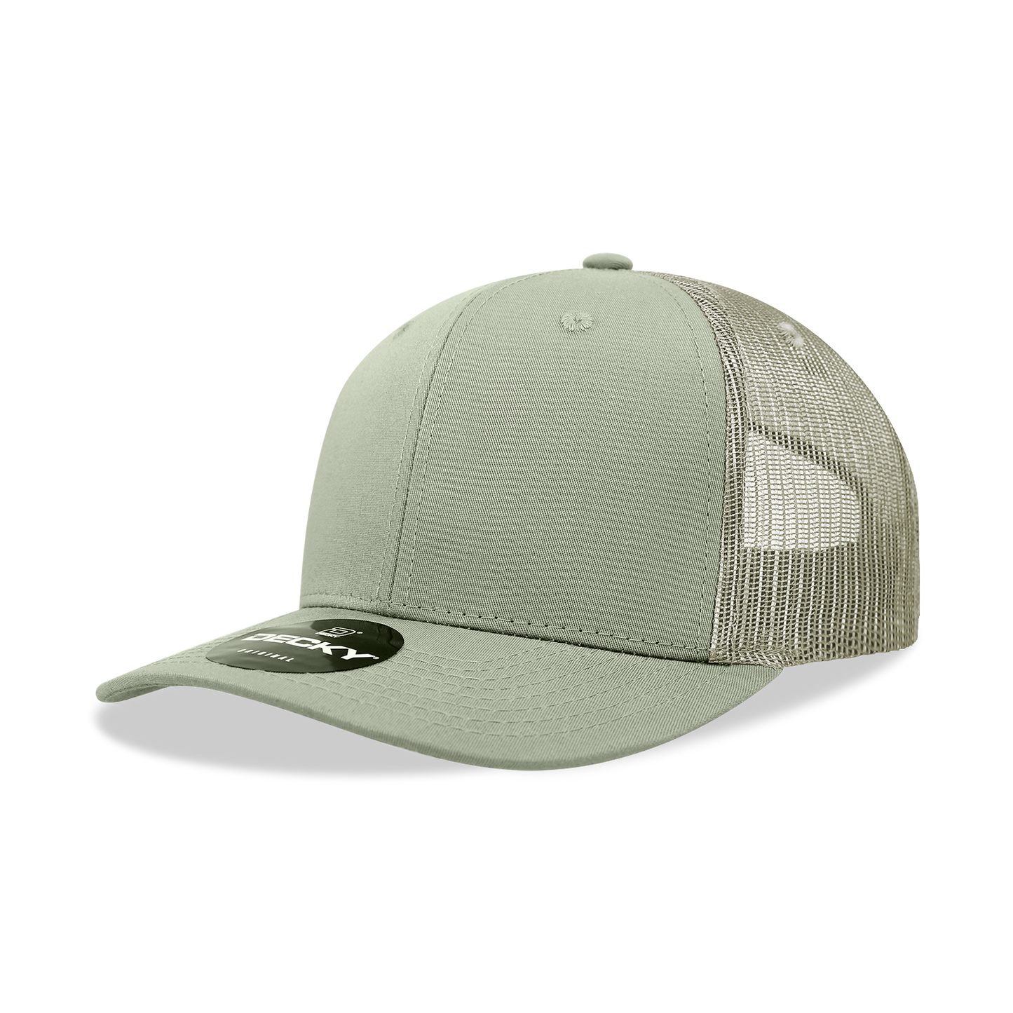 6 Panel Mid Profile Structured Cotton Blend Trucker