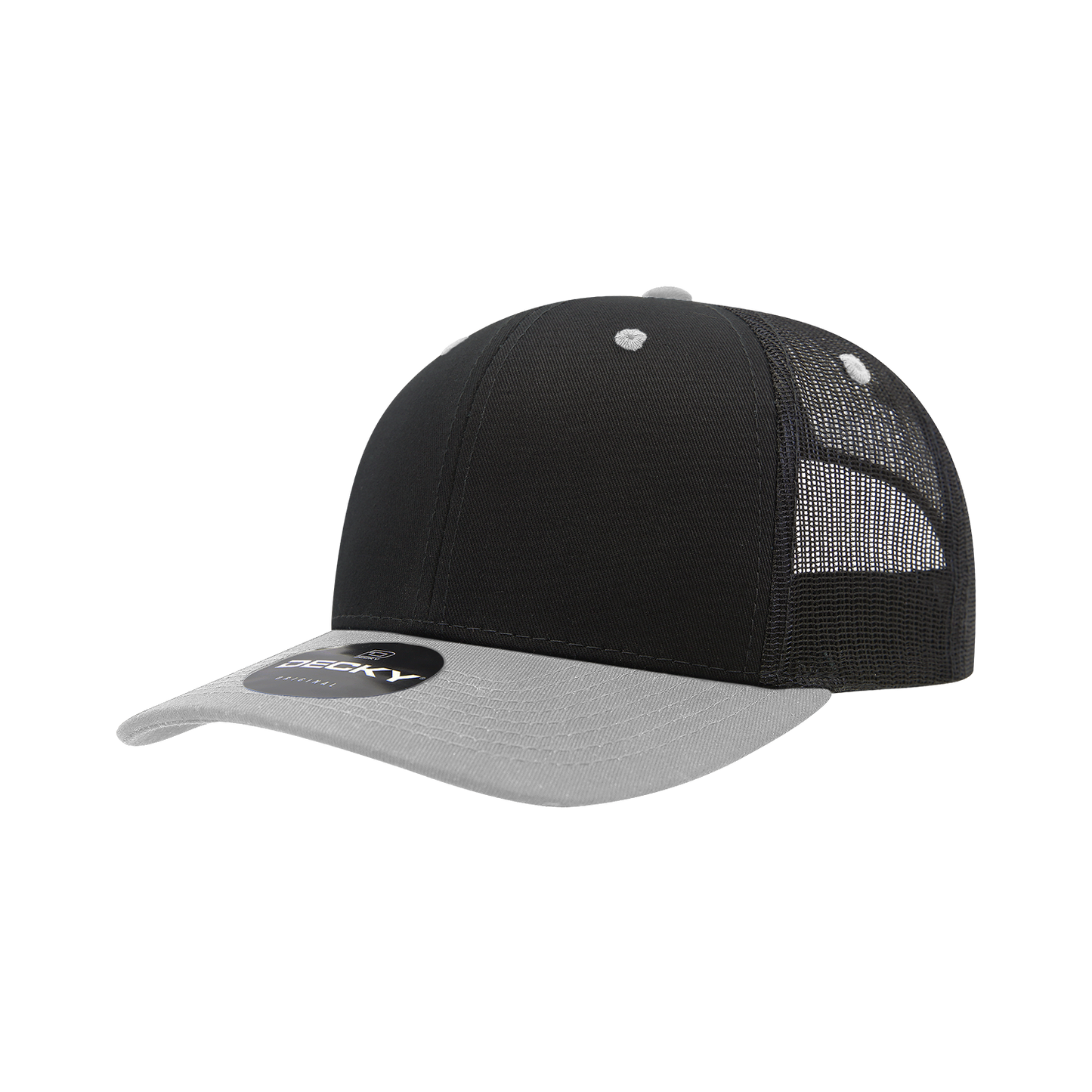 6 Panel Mid Profile Structured Cotton Blend Trucker