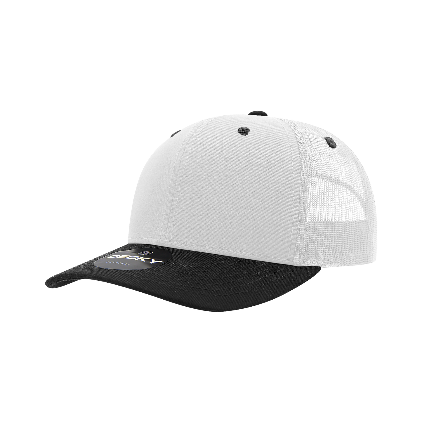 6 Panel Mid Profile Structured Cotton Blend Trucker