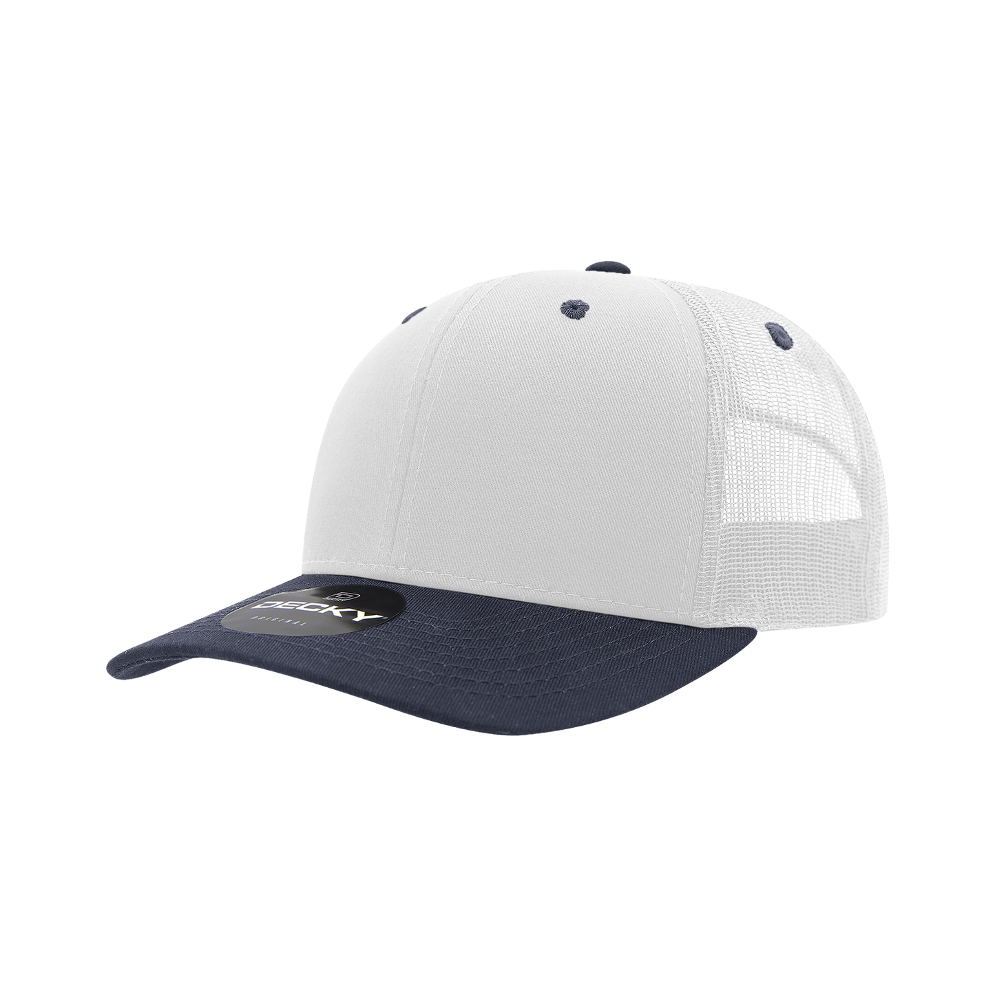 6 Panel Mid Profile Structured Cotton Blend Trucker