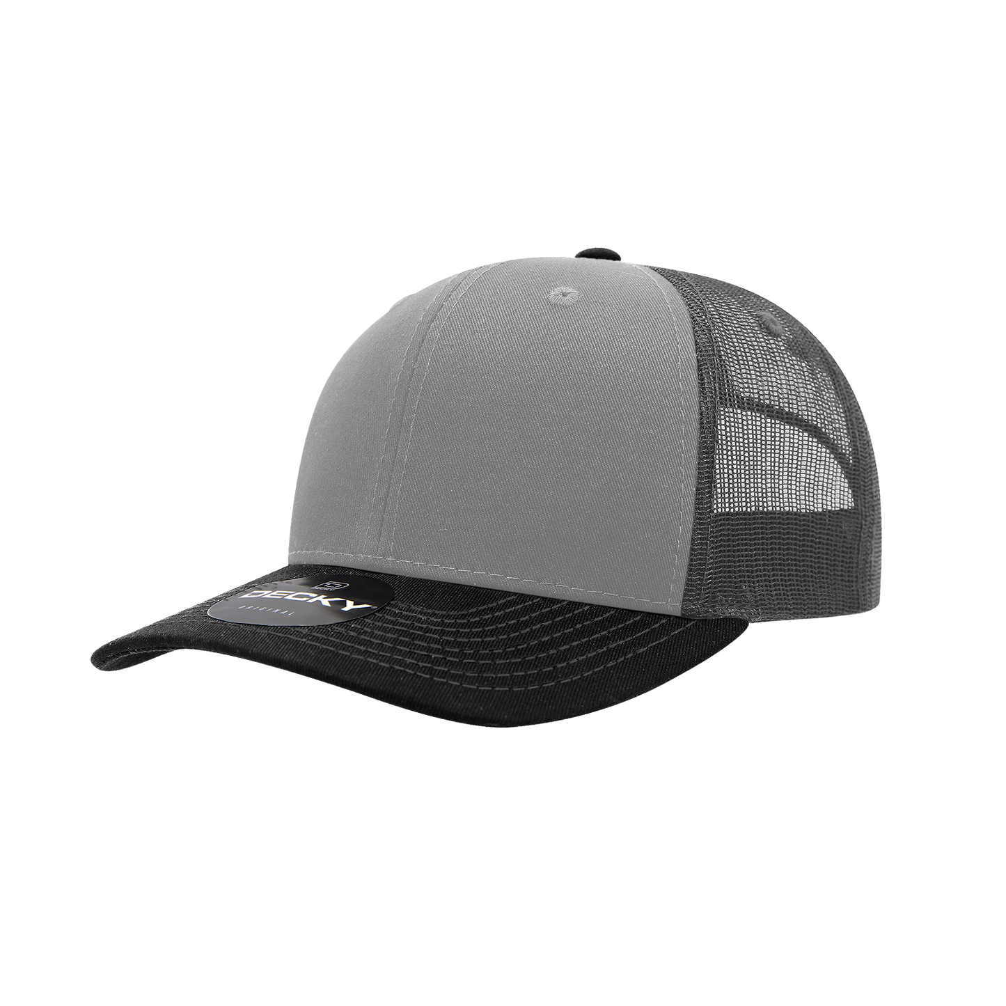 6 Panel Mid Profile Structured Cotton Blend Trucker