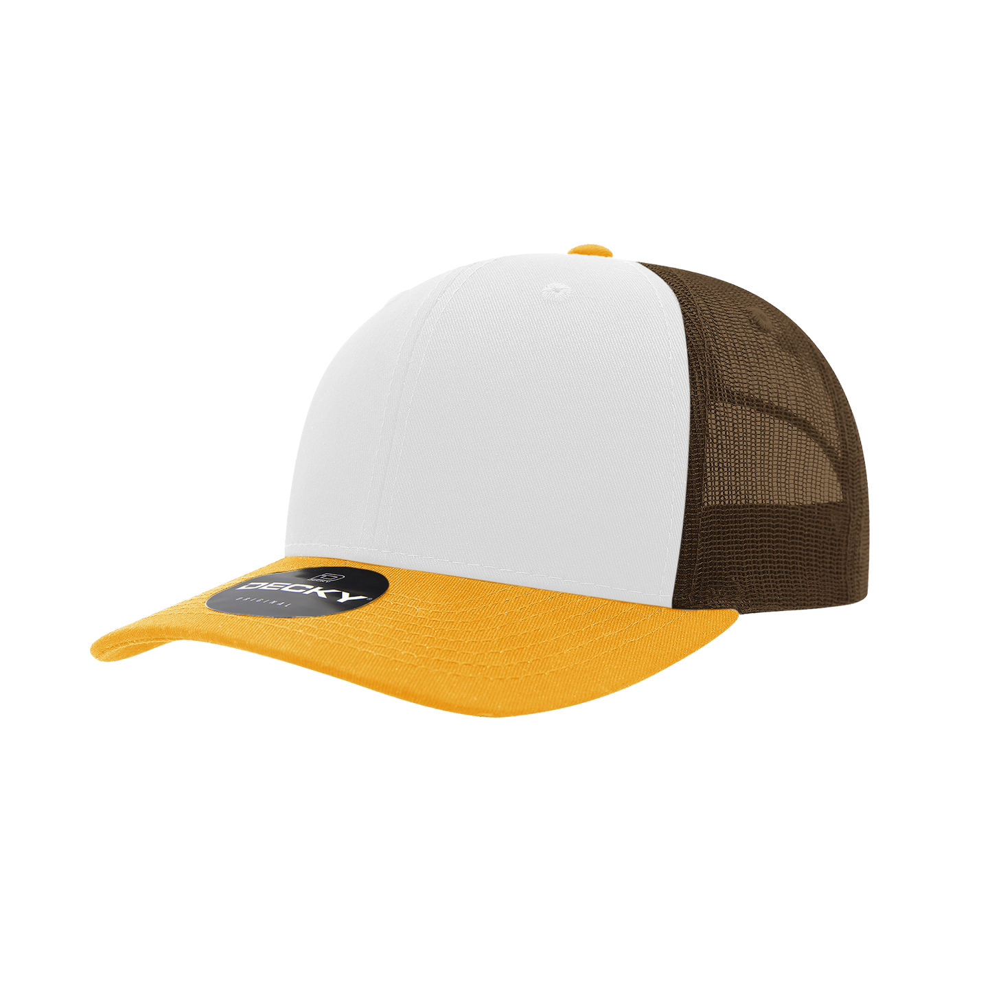 6 Panel Mid Profile Structured Cotton Blend Trucker