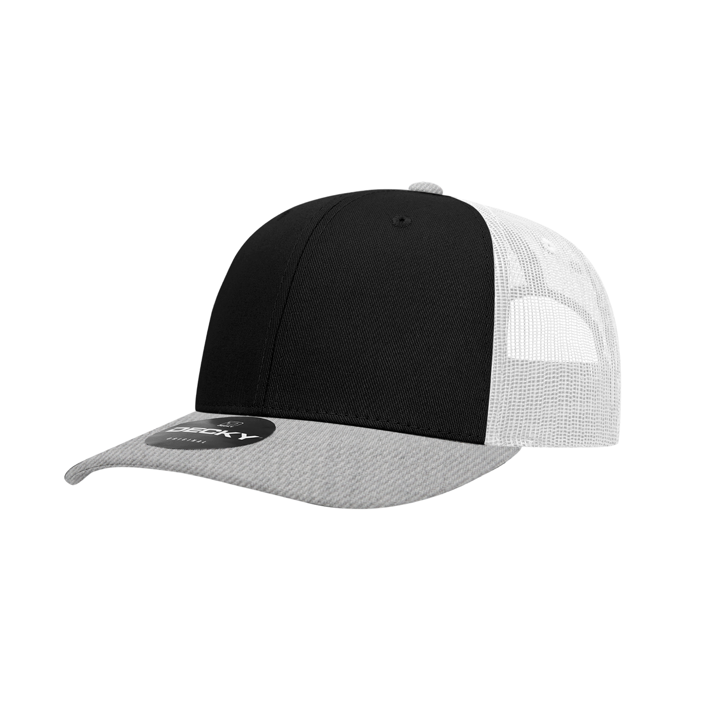 6 Panel Mid Profile Structured Cotton Blend Trucker