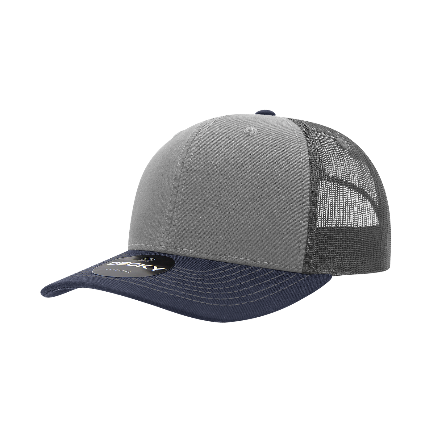 6 Panel Mid Profile Structured Cotton Blend Trucker