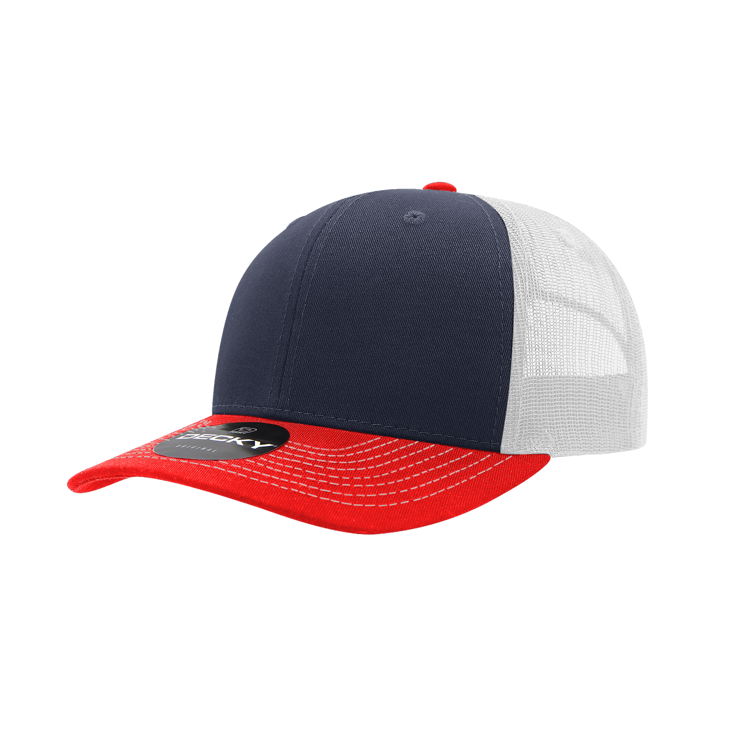 6 Panel Mid Profile Structured Cotton Blend Trucker