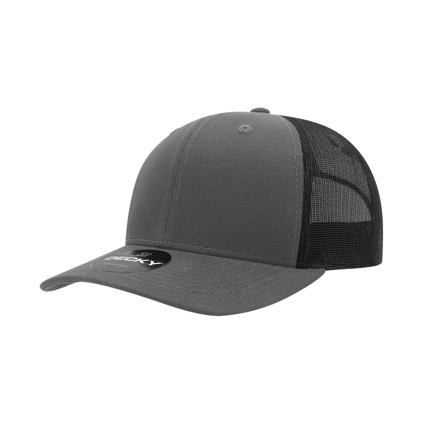 6 Panel Mid Profile Structured Cotton Blend Trucker