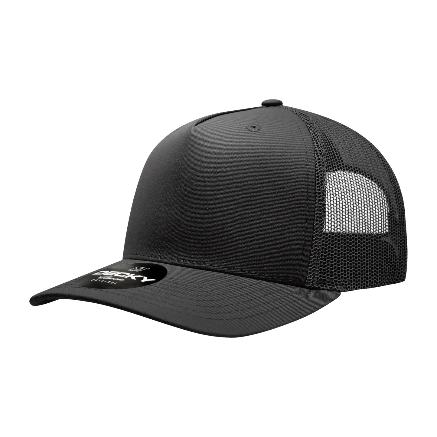 5 Panel Mid Profile Structured Cotton Blend Trucker