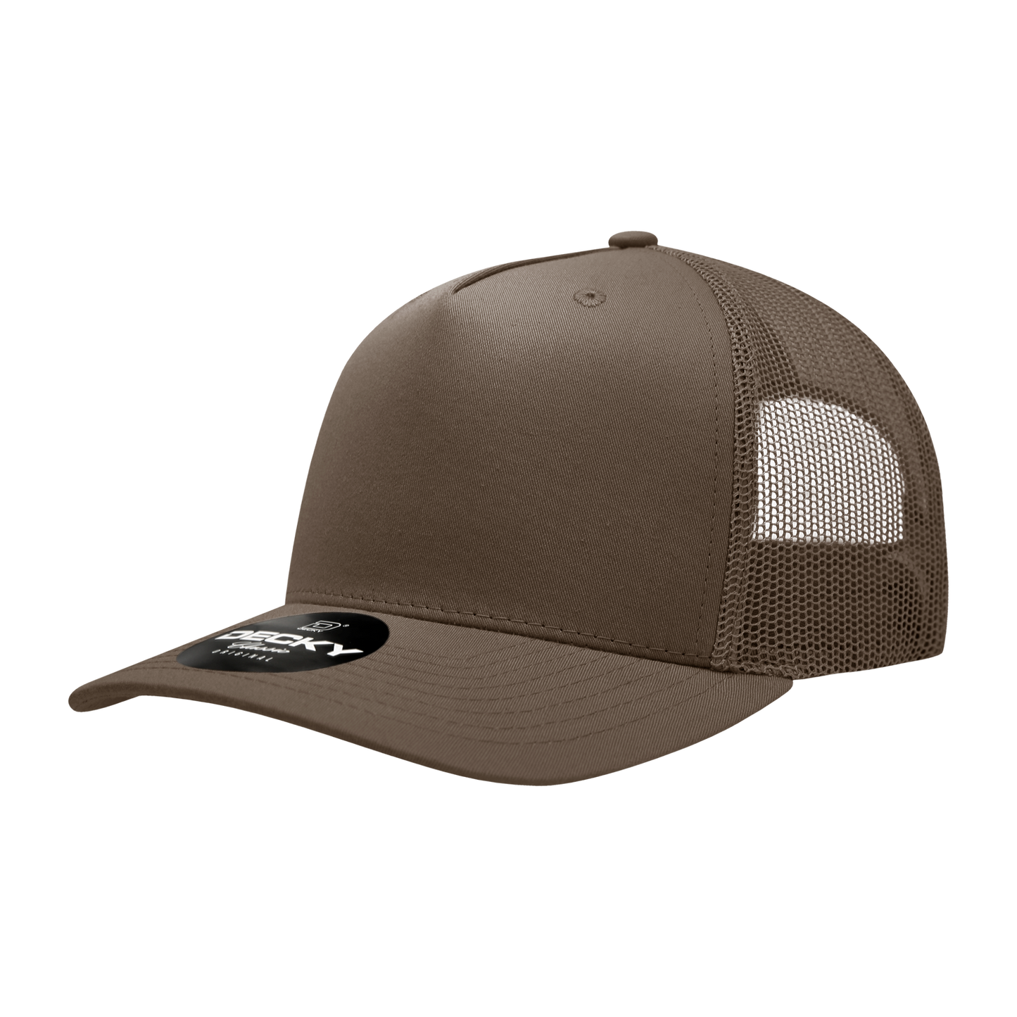 5 Panel Mid Profile Structured Cotton Blend Trucker