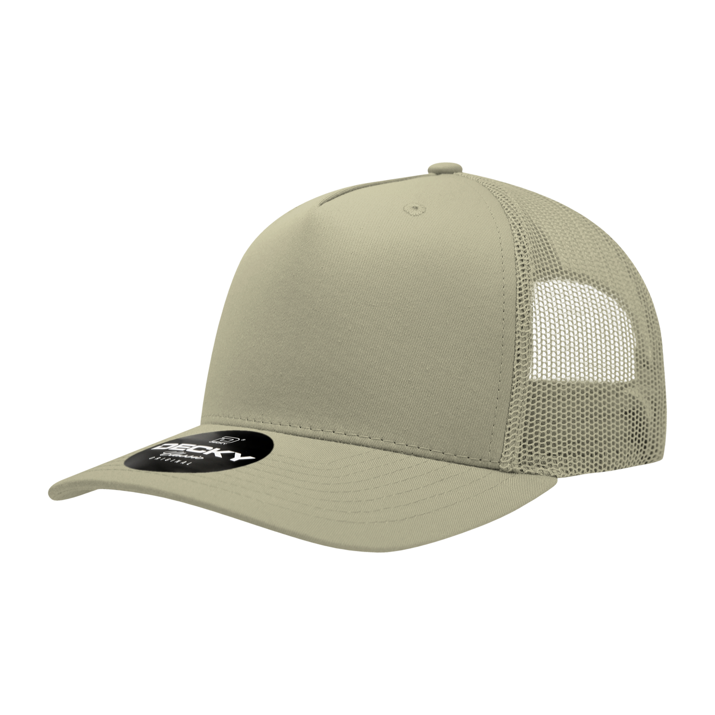 5 Panel Mid Profile Structured Cotton Blend Trucker