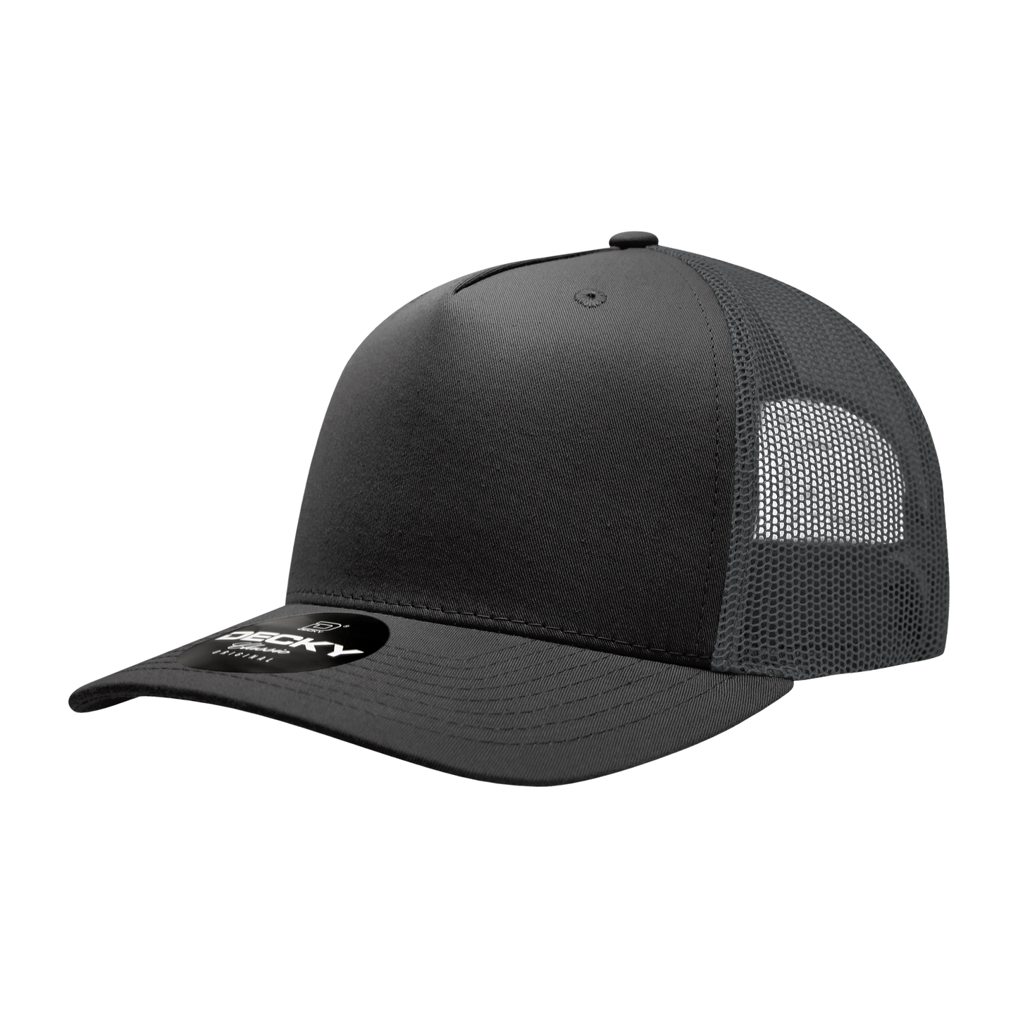 5 Panel Mid Profile Structured Cotton Blend Trucker